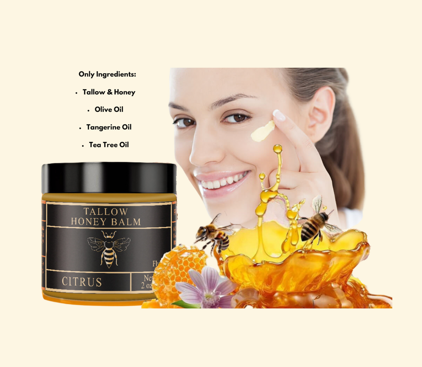 Tallow Honey Balm | Moisturizing Cream For Body Care